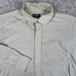 Gitman Bros For Schupp & Snyder Men's 15.5 34 Long Sleeve Yellow Check Button Up